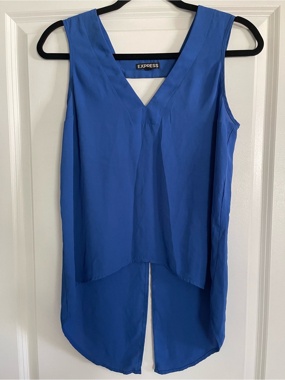 Express Royal Blue V-Neck Sleeveless High-Low Camisole